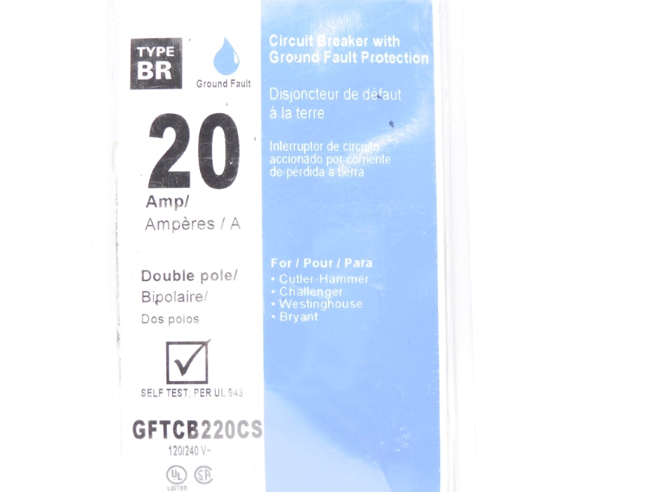 EATON GFTCB220CS 20A 120/240V (AS PICTURED) NSMP