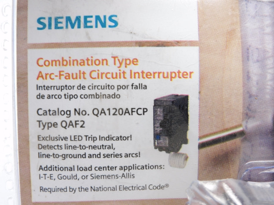 SIEMENS QA120AFCP 20A 120V (AS PICTURED) NSMP