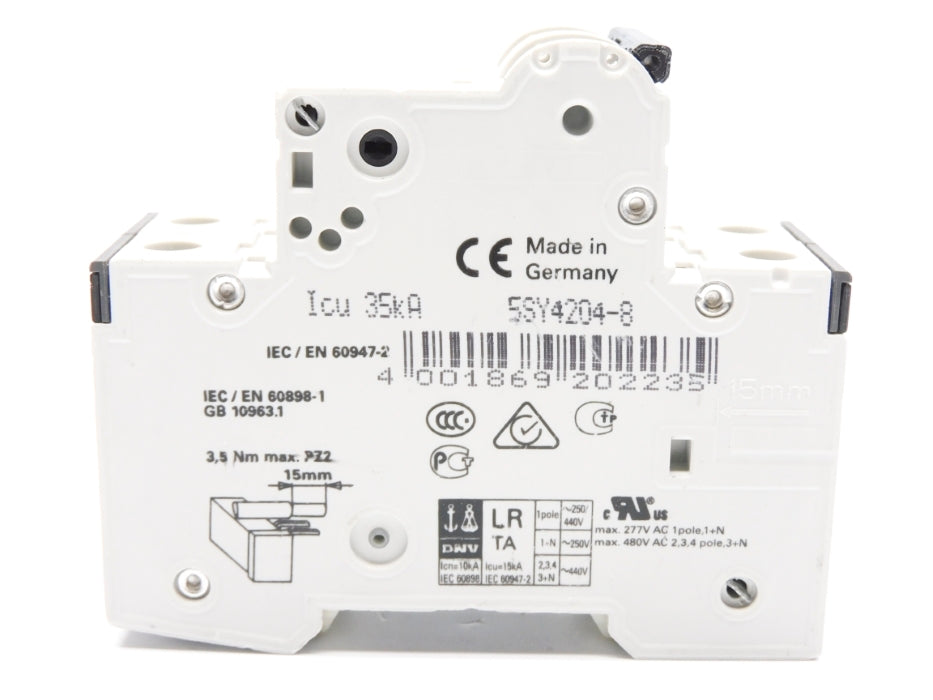 SIEMENS 5SY4204-8 4A 400V (AS PICTURED) NSNP