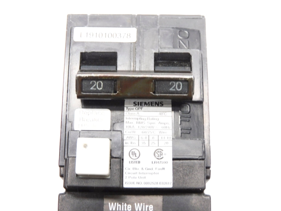 SIEMENS QPF32020 20A 120/240V NSNP