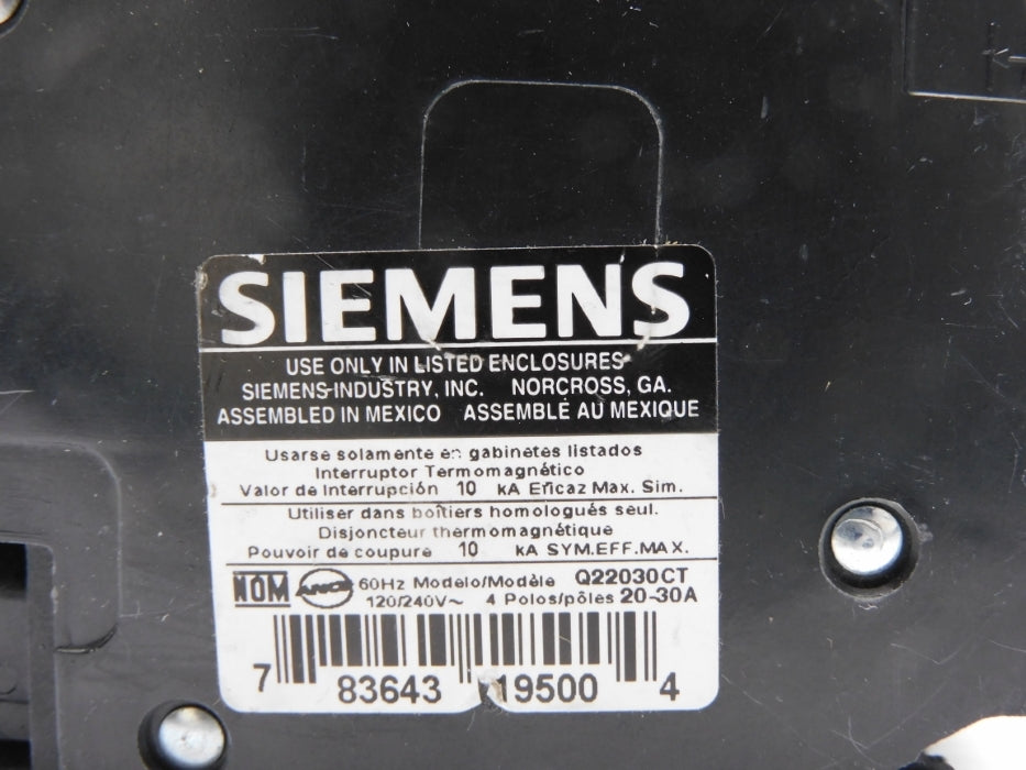 SIEMENS Q22030CT 240V 20-30A NSNP