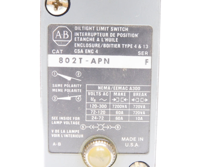 ALLEN BRADLEY 802T-APN SER. F NSNP
