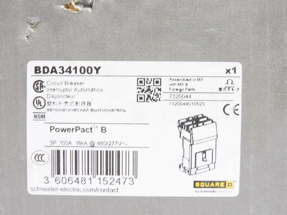 SQUARE D BDA34100Y 277V 100A NSMP