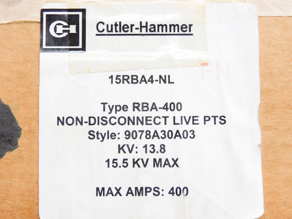 CUTLER HAMMER 9078A30A03 RBA-400 NSMP