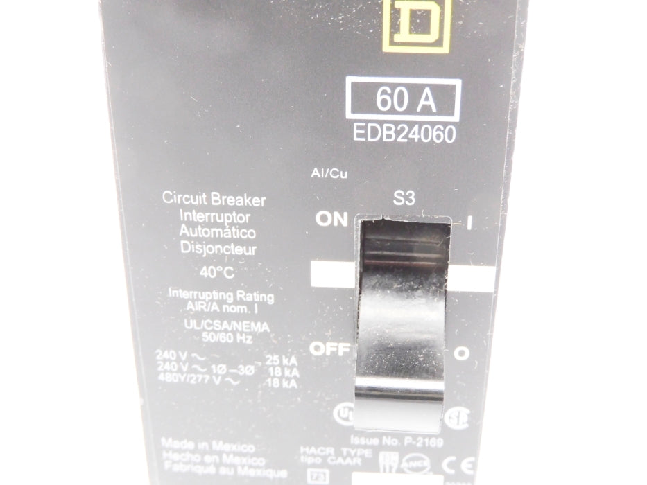 SQUARE D EDB24060 SER. 3 277 60A NSMP