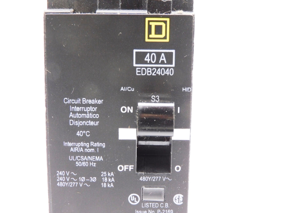 SQUARE D EDB24040 40A 480/277V NSMP
