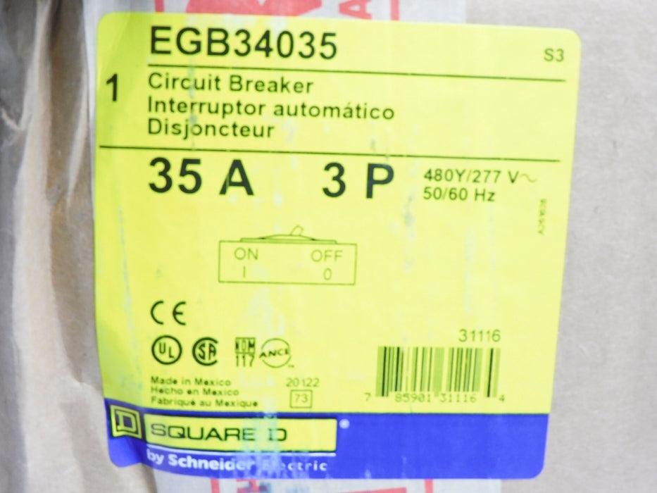 SQUARE D EGB34035 35A 480/277V NSMP