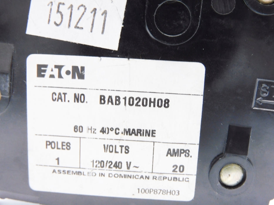 EATON BAB1020H08 20A 120/240V UNMP
