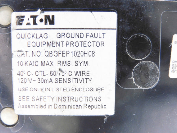 EATON QBGFEP1020H08 20A 120V (AS PICTURED) UNMP