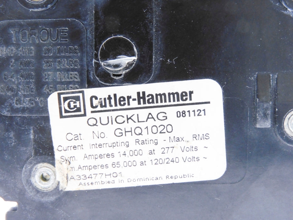 CUTLER HAMMER GHQ1020 120/240V 20A UNMP