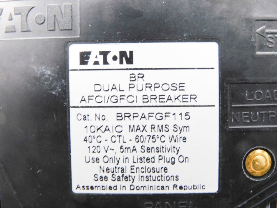 EATON BRPAFGF115CS 15A 120V (AS PICTURED) NSMP