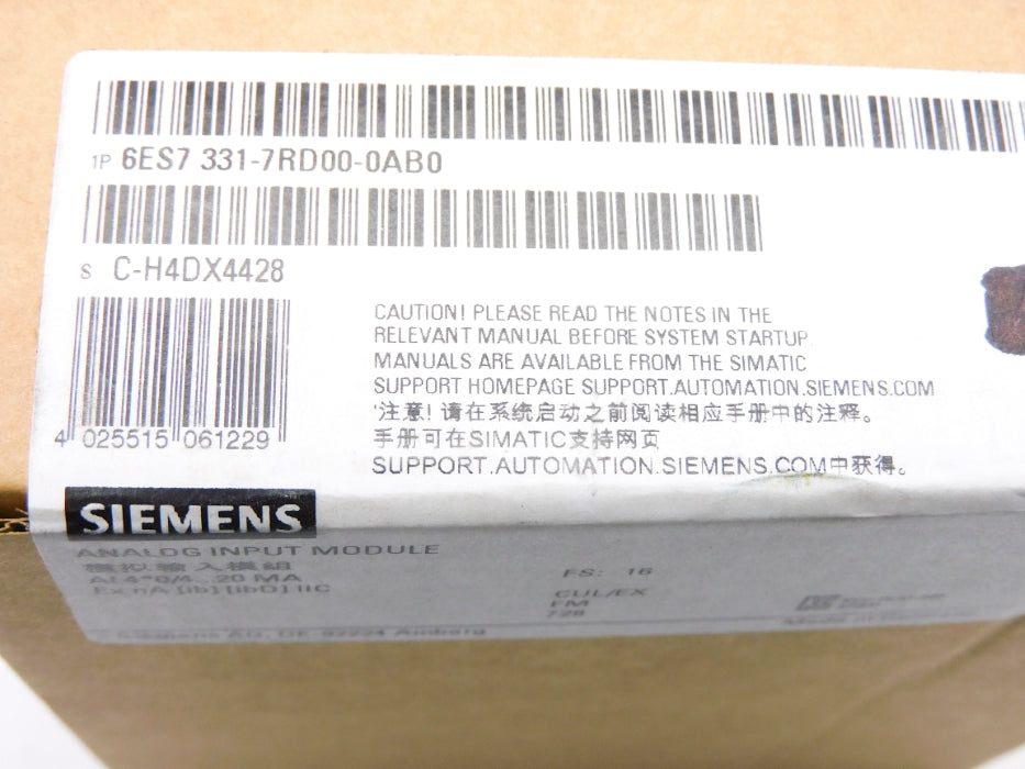 SIEMENS 6ES7331-7RD00-0AB0 NSFS