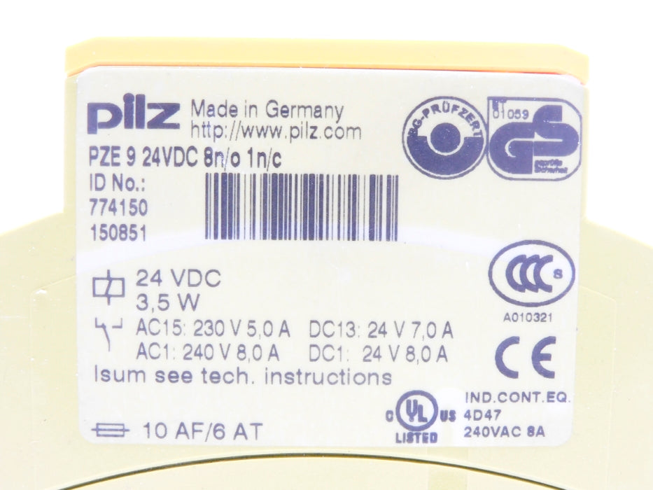 PILZ PZE24VDC8N/O1N/C 774150 24VDC NSNP