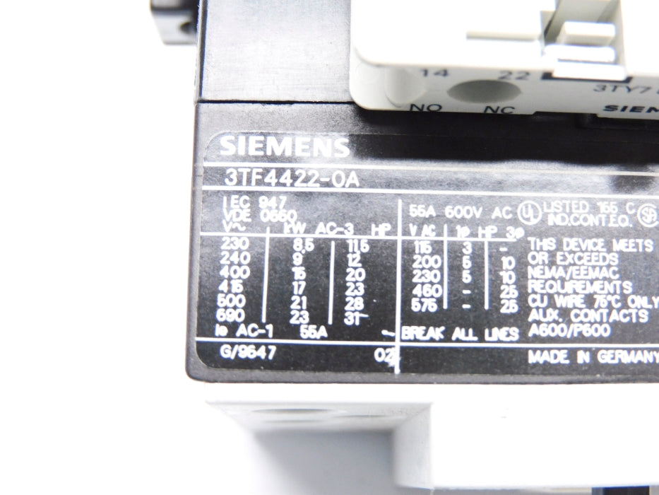 SIEMENS 3TF4422-0A 220/230V NSNP