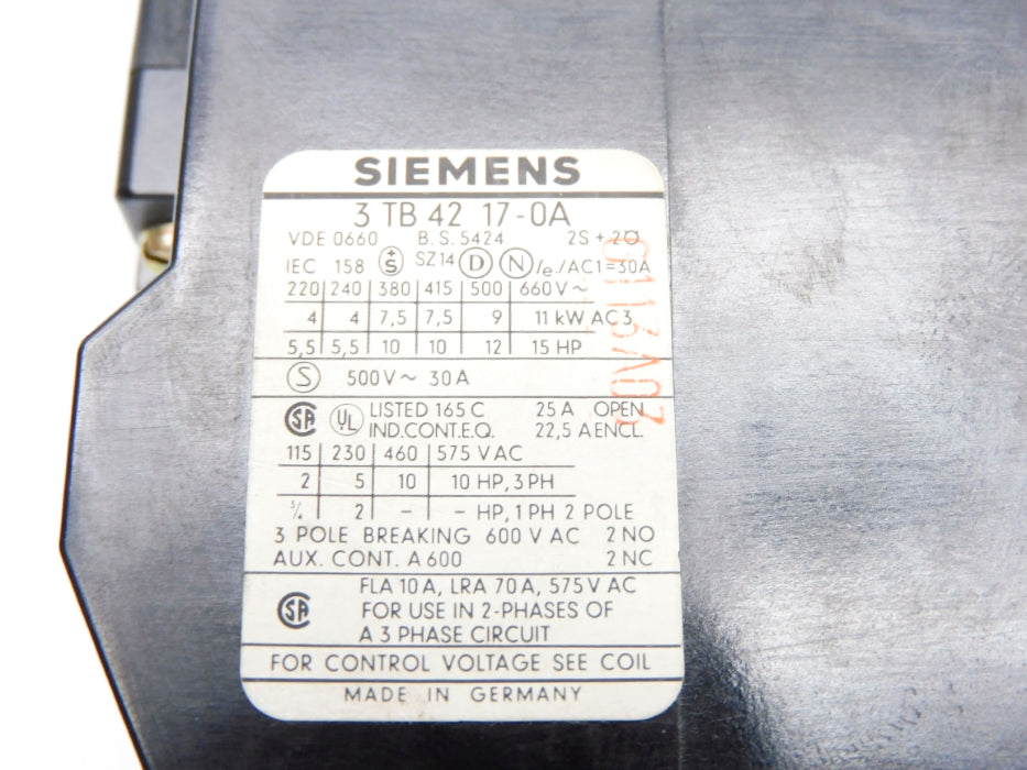 SIEMENS 3TB4217-0A 24/29V UNMP