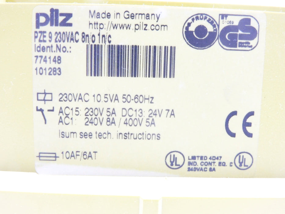 PILZ PZE9230VAC8N/O1N/C 774148 230VAC NSNP