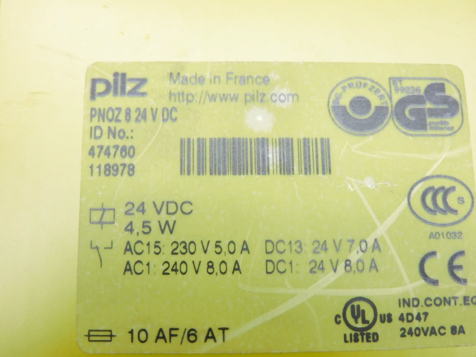PILZ PNOZ824VDC 474760 24VDC NSNP