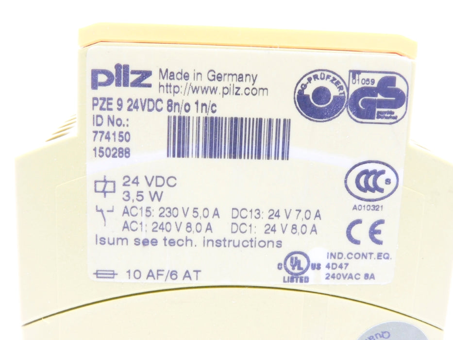 PILZ PZE-9-24VDC-8NO-1N/C 774150 NSMP