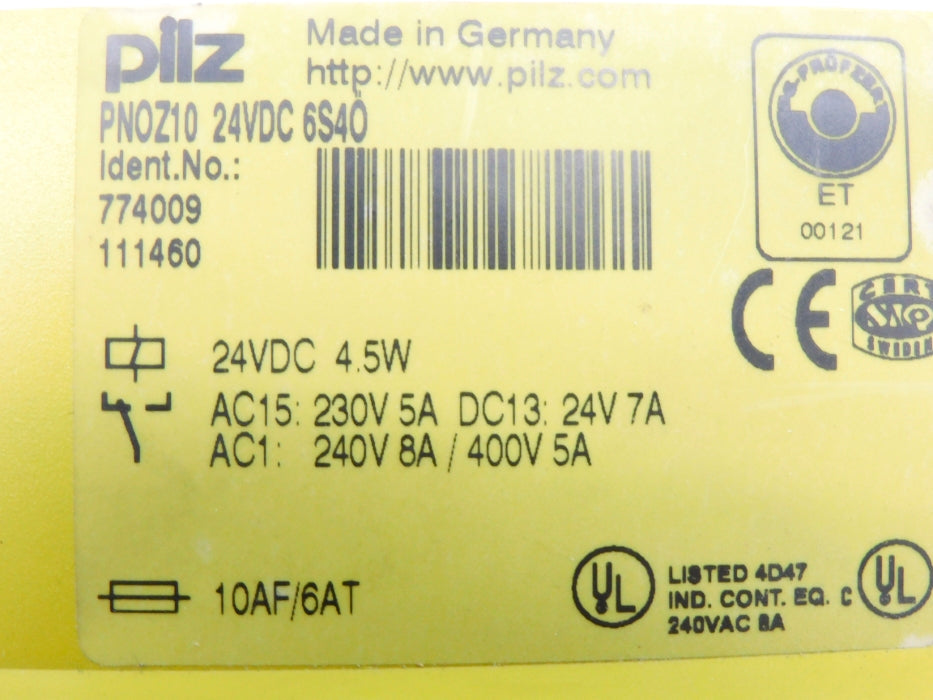 PILZ PNOZ-10-24VDC-6S/4O 774009 UNMP
