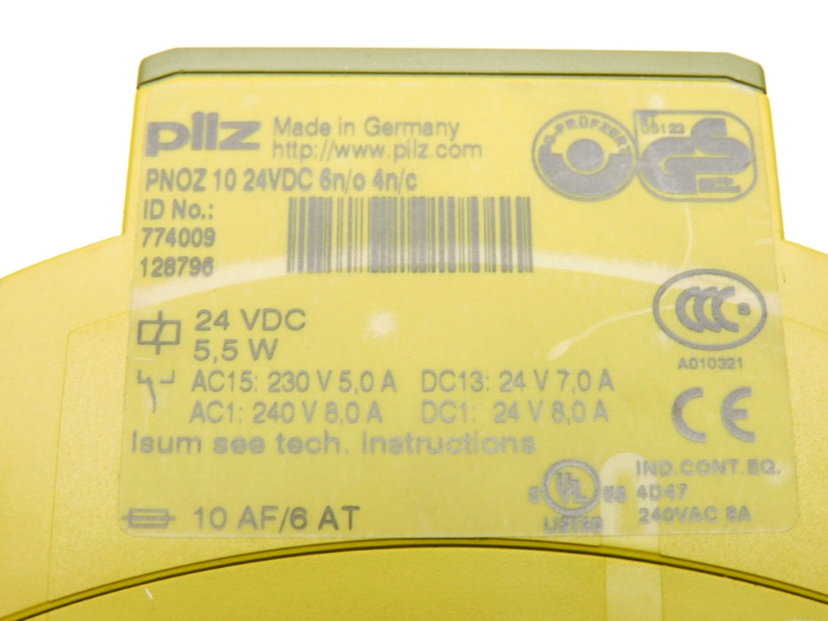 PILZ PNOZ-10-24VDC-6N/O-4N/C 774009 24VDC NSNP
