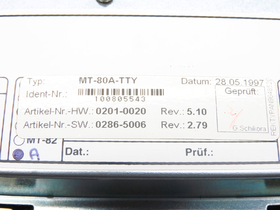 SAE MT-80A-TTY NSNP
