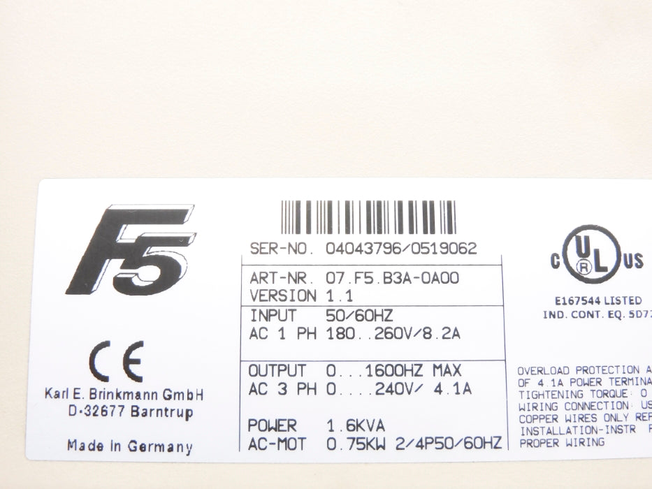 KEB 07.F5.B3A-0A00 (NO COVER ) UNMP