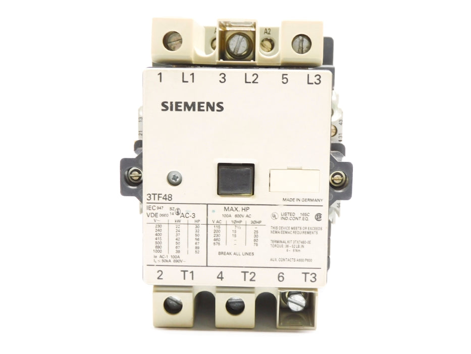 SIEMENS 3TF4822-0AM0 600VAC (AS PICTURED) UNMP