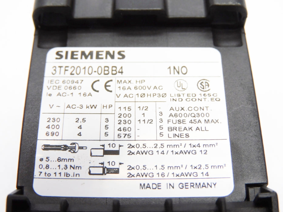 SIEMENS 3TF2010-0BB4 24VDC UNMP