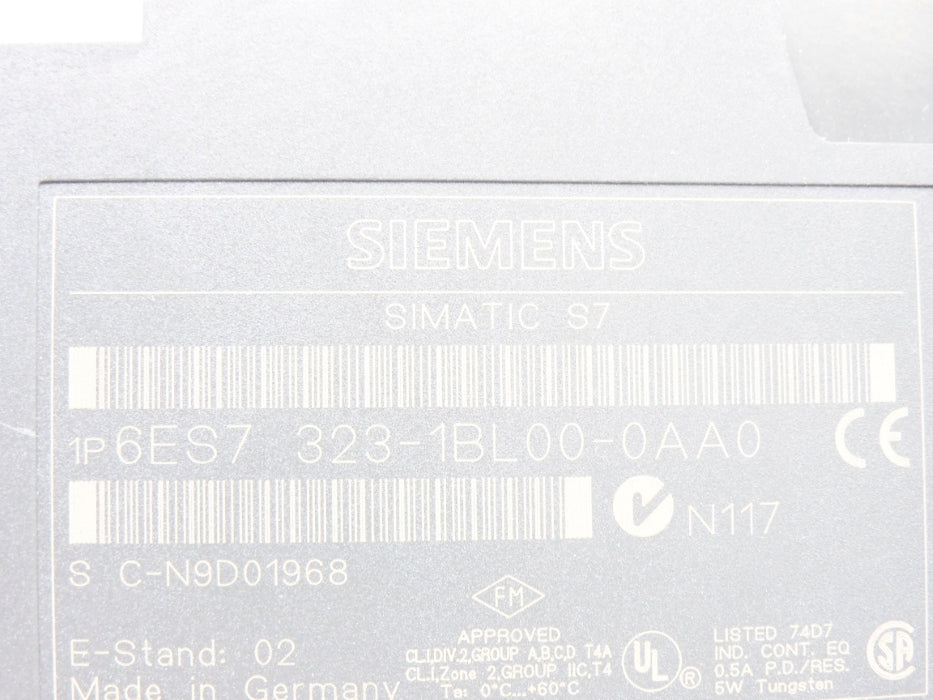 SIEMENS 6ES7323-1BL00-0AA0 (AS PICTURED) UNMP