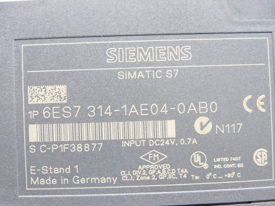 SIEMENS 6ES7314-1AE04-0AB0 UNMP