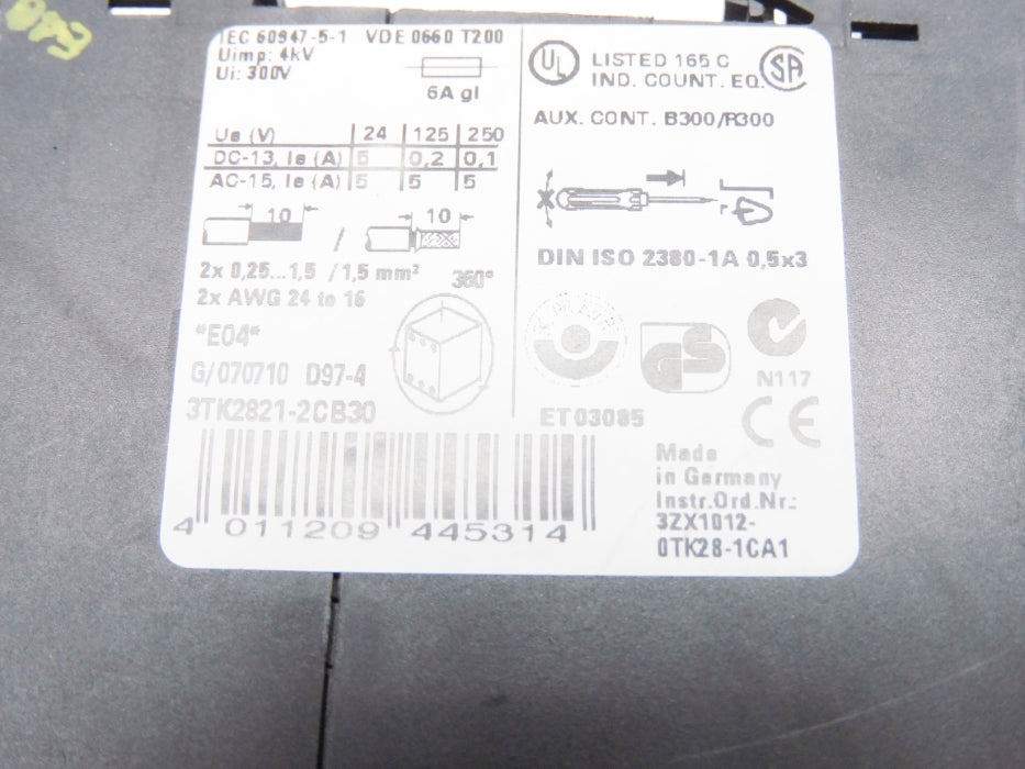 SIEMENS 3TK2821-2CB30 24VAC/DC UNMP