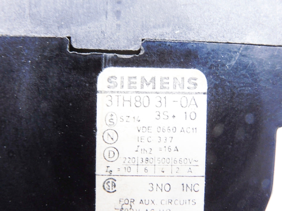 SIEMENS 3TH8031-0A 220V 16A UNMP