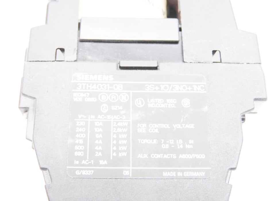 SIEMENS 3TH4031-0BB4 24VDC 16A NSNP