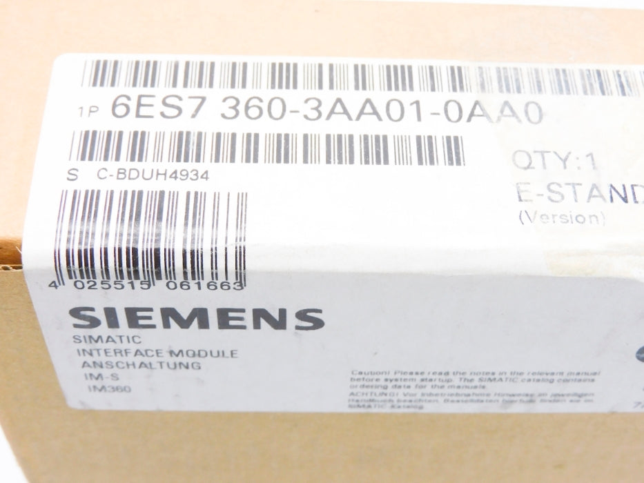SIEMENS 6ES7360-3AA01-0AA0 NSFS