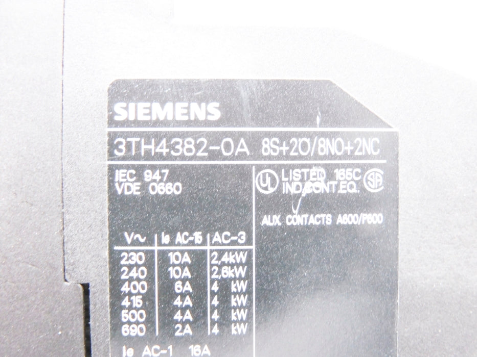 SIEMENS 3TH4382-0A 220/230V NSNP