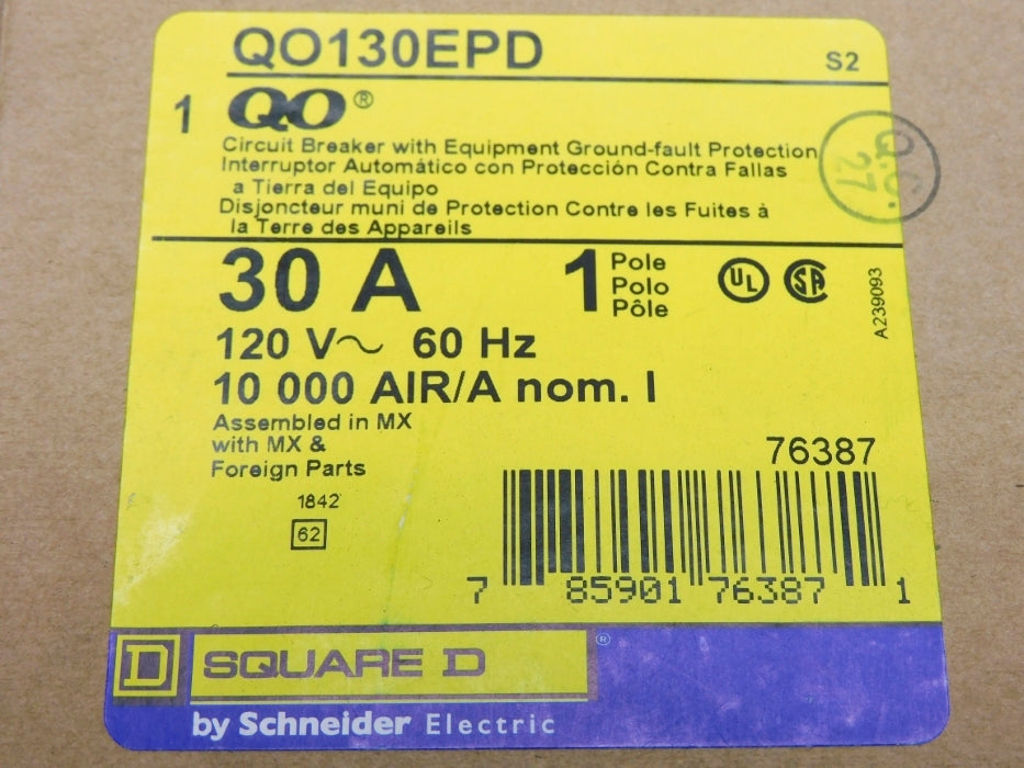 SQUARE D QO130EPD 30A 120V NSMP