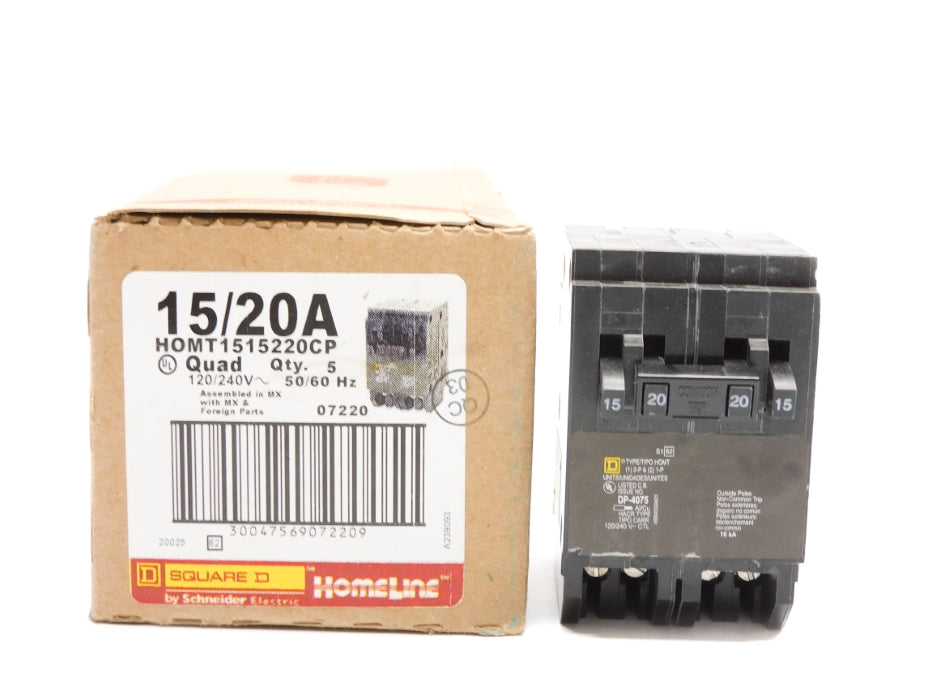 SQUARE D HOMT1515220CP 15/20A 120/240V (PKG OF 5) NSMP