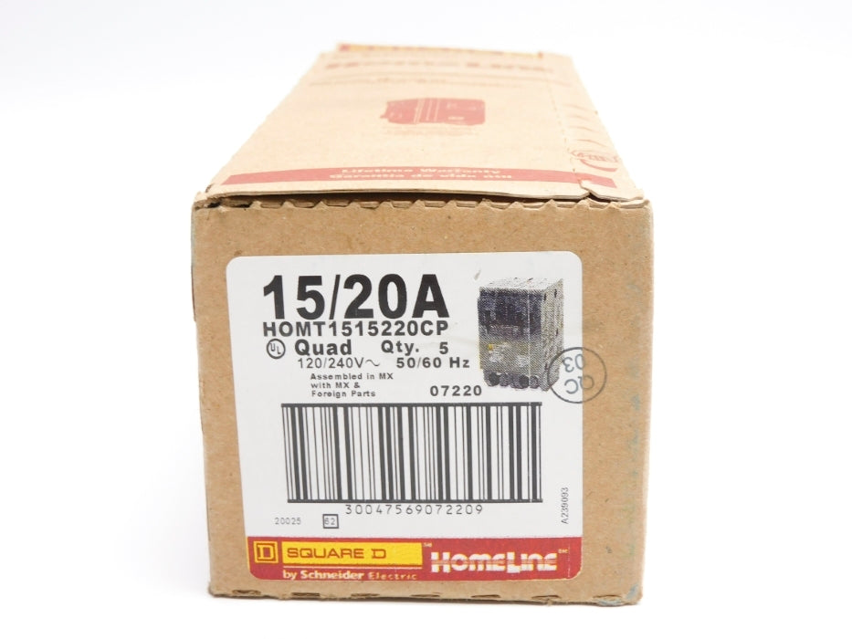 SQUARE D HOMT1515220CP 15/20A 120/240V (PKG OF 5) NSMP