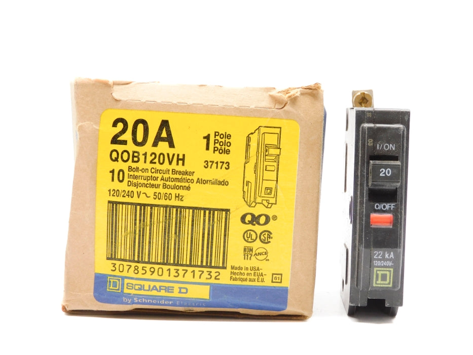 SQUARE D QOB120VH 20A 120/240V (PKG OF 10) NSMP