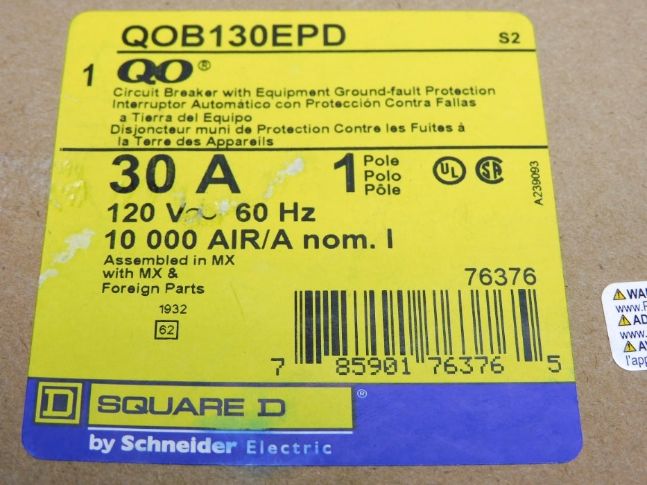 SQUARE D QOB130EPD 30A 120V NSMP