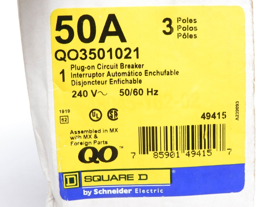 SQUARE D QO3501021 240V 50A NSMP