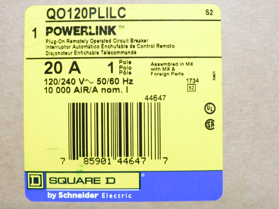 SQUARE D QO120PLILC 20A 120/240V NSMP