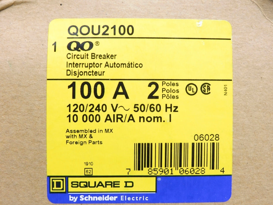 SQUARE D QOU2100 100A 120/240V NSMP
