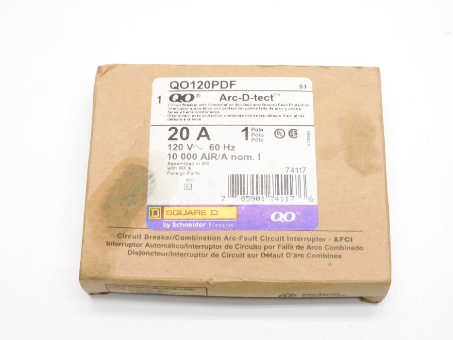 SQUARE D QO120PDF 120V 20A NSMP