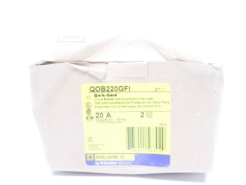 SQUARE D QOB220GFI 20A 120/240V NSMP