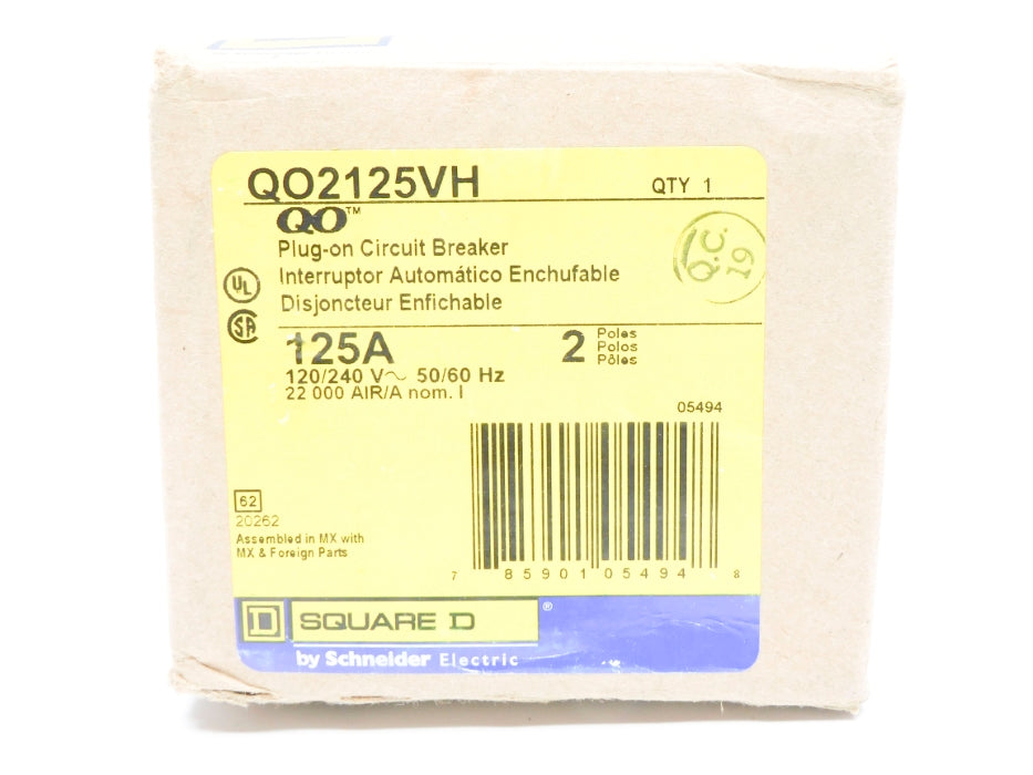 SQUARE D QO2125VH 125A 120/240V NSMP