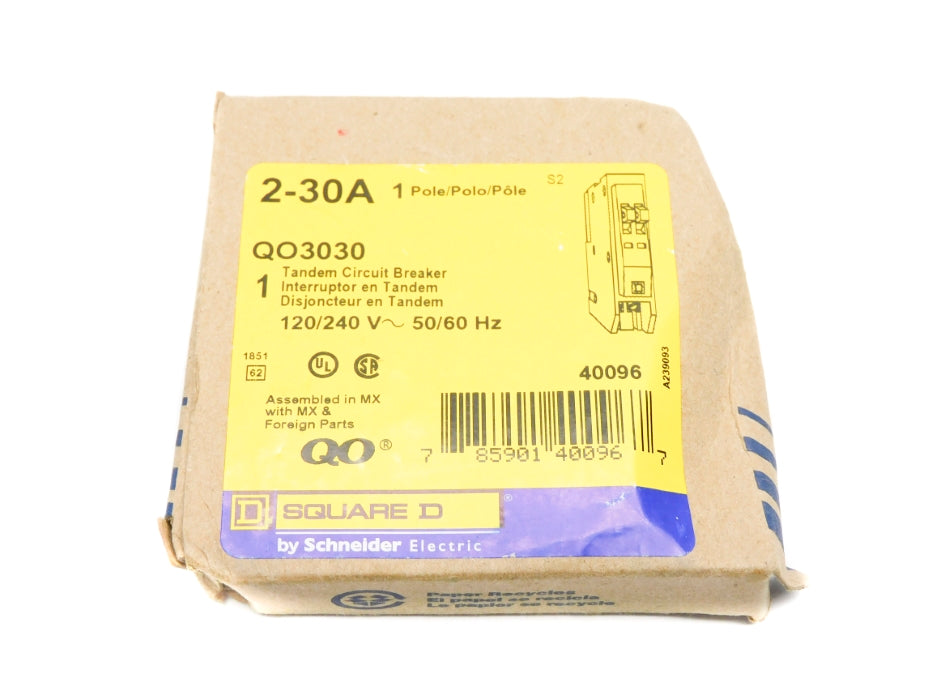 SQUARE D QO3030 2-30A 120/240V NSMP