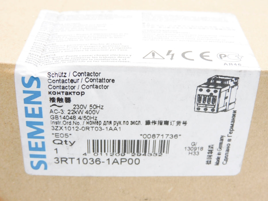 SIEMENS 3RT1036-1AP00 230V NSMP