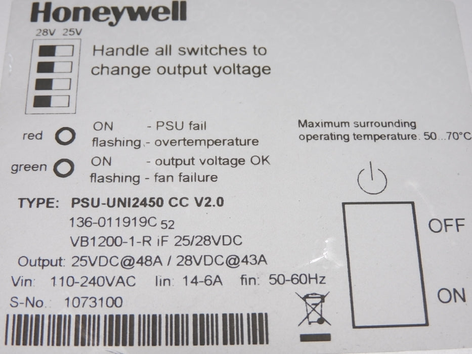 HONEYWELL PSU-UNI2450 NUPI