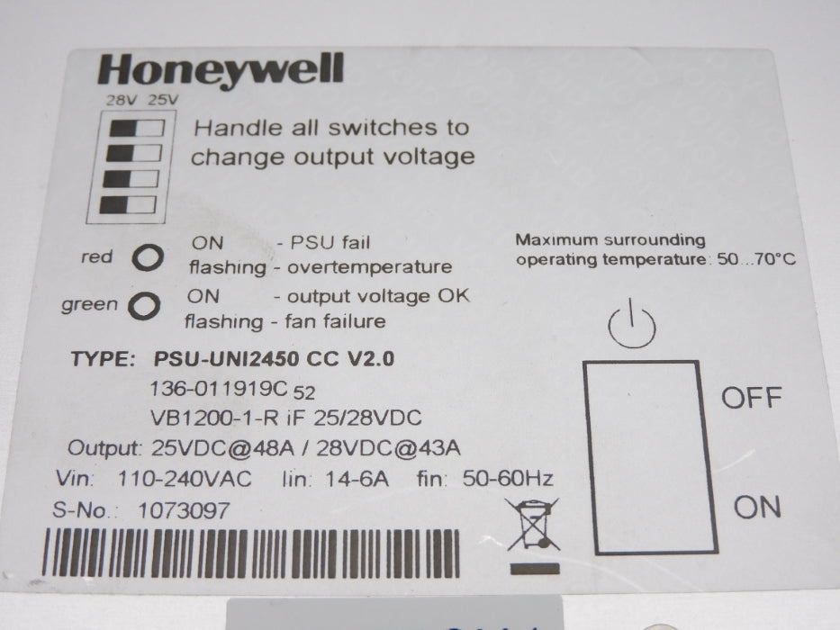 HONEYWELL PSU-UNI2450 (AS PICTURED)  NUPI